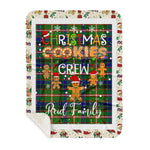 Personalized Gift Tartan Plaid Blanket Clan Reid With Christmas Cookie Baking Crew Christmas Gift Sherpa Blanket, tartan sherpa blanket,buffalo plaid sherpa blanket,christmas sherpa blanket,Christmas Throw Blanket,green plaid sherpa blanket,green sherpa blanket