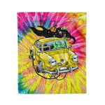 Scotstee Shop - Scotstee Shop Blanket Aliens Wagon Tie Dye Hippie Rainbow Fleece Blanket