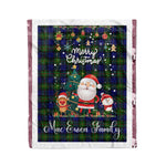Personalized Gift Tartan Plaid Blanket Clan MacEwen With Funny Santa Snowman Reindeer Merry Christmas Fleece Blanket, Home Living Room, Plaid Blanket, Tartan Blanket, Scottish Blanket, Buffalo fleece blanket, Christmas Blanket