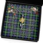To My Beautiful Soulmate Sunflower Necklace In Your Eyes I Have Found My Home Clan Baillie Tartan Jewelry For Girlfriend, Tartan Sunflower Pendant Necklace, Scottish Tartan Jewelry, valentine necklace, necklace girlfriend, necklace for wife, cute necklaces for girlfriend, jewelry for girlfriend, to my soulmate necklace, to my future wife necklace