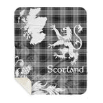 Sherpa Blanket - Tartan Blanket Thistle and Lion Scottish Clan Grey Douglas Plaid Blanket, plaid sherpa blanket queen,purple sherpa blanket,queen sherpa blanket,queen size sherpa blanket,red sherpa blanket,scottish tartan blankets,sherpa blanket,sherpa christmas blanket