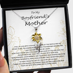 Sunflower Pendant Necklace - Mom Necklace, Mother-In-Law Necklace, To My Boyfriend's Mom Gift Necklace, Gift For Boyfriend's Mom Birthday Necklace