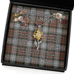 To My Beautiful Soulmate Sunflower Necklace In Your Eyes I Have Found My Home Clan MacRae Weathered Tartan Jewelry For Girlfriend, Tartan Sunflower Pendant Necklace, Scottish Tartan Jewelry, valentine necklace, necklace girlfriend, necklace for wife, cute necklaces for girlfriend, jewelry for girlfriend, to my soulmate necklace, to my future wife necklace