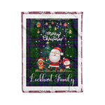 Personalized Gift Tartan Plaid Blanket Clan Lockhart Modern With Funny Santa Snowman Reindeer Merry Christmas Fleece Blanket, Home Living Room, Plaid Blanket, Tartan Blanket, Scottish Blanket, Buffalo fleece blanket, Christmas Blanket