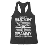USA Flag Best Buckin' Grammy Ever Deer Hunting Women's Tan Top - Scotstee Shop