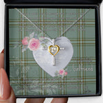 Gift For My Beautiful Girlfriend Necklace Valentine Necklace Clan Kelly Tartan Cross Dancing Necklace Scottish Tartan Jewelry