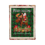 Personalized Gift Plaid Tartan Blanket Clan Anstruther Hunting With Moose Lover Xmas Gift Santa Riding Christmas Fleece Blanket