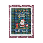 Personalized Gift Tartan Plaid Blanket Clan Smith Ancient With Funny Santa Snowman Reindeer Merry Christmas Fleece Blanket, Home Living Room, Plaid Blanket, Tartan Blanket, Scottish Blanket, Buffalo fleece blanket, Christmas Blanket
