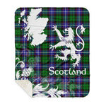 Sherpa Blanket - Tartan Blanket Thistle and Lion Scottish Clan Galbraith Modern Plaid Blanket, plaid sherpa blanket queen,purple sherpa blanket,queen sherpa blanket,queen size sherpa blanket,red sherpa blanket,scottish tartan blankets,sherpa blanket,sherpa christmas blanket
