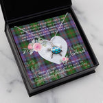 Sea Turtle Necklace Gift for My Beautiful Girlfriend Valentines Necklace Clan Blair Tartan Blue Turtle Necklace