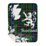 Sherpa Blanket - Tartan Blanket Thistle and Lion Scottish Clan Carmichael Modern Plaid Blanket, plaid sherpa blanket queen,purple sherpa blanket,queen sherpa blanket,queen size sherpa blanket,red sherpa blanket,scottish tartan blankets,sherpa blanket,sherpa christmas blanket