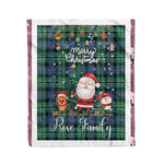 Personalized Gift Tartan Plaid Blanket Clan Rose Hunting Ancient With Funny Santa Snowman Reindeer Merry Christmas Fleece Blanket, Home Living Room, Plaid Blanket, Tartan Blanket, Scottish Blanket, Buffalo fleece blanket, Christmas Blanket