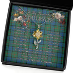 To My Beautiful Soulmate Sunflower Necklace In Your Eyes I Have Found My Home Clan Lauder Tartan Jewelry For Girlfriend, Tartan Sunflower Pendant Necklace, Scottish Tartan Jewelry, valentine necklace, necklace girlfriend, necklace for wife, cute necklaces for girlfriend, jewelry for girlfriend, to my soulmate necklace, to my future wife necklace