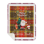 Personalized Gift Tartan Plaid Blanket Clan Buchanan Old Set Weathered With Funny Santa Snowman Reindeer Merry Christmas Gift Sherpa Blanket, blue plaid sherpa blanket,blue tartan sherpa blanket,Buchan,buffalo plaid sherpa blanket,christmas sherpa blanket,Christmas Throw Blanket
