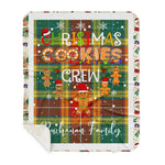 Personalized Gift Tartan Plaid Blanket Clan Buchanan Old Sett With Christmas Cookie Baking Crew Christmas Gift Sherpa Blanket, tartan sherpa blanket,buffalo plaid sherpa blanket,christmas sherpa blanket,Christmas Throw Blanket,green plaid sherpa blanket,green sherpa blanket