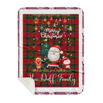 Personalized Gift Tartan Plaid Blanket Clan MacDuff With Funny Santa Snowman Reindeer Merry Christmas Gift Sherpa Blanket, blue plaid sherpa blanket,blue tartan sherpa blanket,Buchan,buffalo plaid sherpa blanket,christmas sherpa blanket,Christmas Throw Blanket
