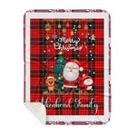 Personalized Gift Tartan Plaid Blanket Clan Aikenhead With Funny Santa Snowman Reindeer Merry Christmas Gift Sherpa Blanket, blue plaid sherpa blanket,blue tartan sherpa blanket,Buchan,buffalo plaid sherpa blanket,christmas sherpa blanket,Christmas Throw Blanket