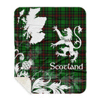 Sherpa Blanket - Tartan Blanket Thistle and Lion Scottish Clan Beveridge Plaid Blanket, plaid sherpa blanket queen,purple sherpa blanket,queen sherpa blanket,queen size sherpa blanket,red sherpa blanket,scottish tartan blankets,sherpa blanket,sherpa christmas blanket