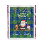 Personalized Gift Tartan Plaid Blanket Clan Barclay Hunting With Funny Santa Snowman Reindeer Merry Christmas Fleece Blanket, Home Living Room, Plaid Blanket, Tartan Blanket, Scottish Blanket, Buffalo fleece blanket, Christmas Blanket