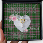Gift For My Beautiful Girlfriend Necklace Valentine Necklace Clan Gray Tartan Cross Dancing Necklace Scottish Tartan Jewelry