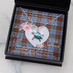 Sea Turtle Necklace Gift for My Beautiful Girlfriend Valentines Necklace Clan Anderson Modern Tartan Blue Turtle Necklace