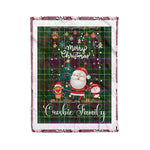 Personalized Gift Tartan Plaid Blanket Clan Crosbie With Funny Santa Snowman Reindeer Merry Christmas Fleece Blanket, Home Living Room, Plaid Blanket, Tartan Blanket, Scottish Blanket, Buffalo fleece blanket, Christmas Blanket