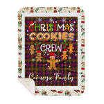 Personalized Gift Tartan Plaid Blanket Clan Carnegie Modern With Christmas Cookie Baking Crew Christmas Gift Sherpa Blanket, tartan sherpa blanket,buffalo plaid sherpa blanket,christmas sherpa blanket,Christmas Throw Blanket,green plaid sherpa blanket,green sherpa blanket