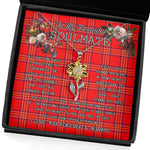 To My Beautiful Soulmate Sunflower Necklace In Your Eyes I Have Found My Home Clan Burnett Modern Tartan Jewelry For Girlfriend, Tartan Sunflower Pendant Necklace, Scottish Tartan Jewelry, valentine necklace, necklace girlfriend, necklace for wife, cute necklaces for girlfriend, jewelry for girlfriend, to my soulmate necklace, to my future wife necklace