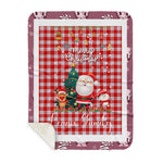Personalized Gift Tartan Plaid Blanket Clan Lennox Dress With Funny Santa Snowman Reindeer Merry Christmas Gift Sherpa Blanket, blue plaid sherpa blanket,blue tartan sherpa blanket,Buchan,buffalo plaid sherpa blanket,christmas sherpa blanket,Christmas Throw Blanket