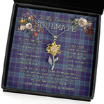 To My Beautiful Soulmate Sunflower Necklace In Your Eyes I Have Found My Home Clan MacCormick Tartan Jewelry For Girlfriend, Tartan Sunflower Pendant Necklace, Scottish Tartan Jewelry, valentine necklace, necklace girlfriend, necklace for wife, cute necklaces for girlfriend, jewelry for girlfriend, to my soulmate necklace, to my future wife necklace