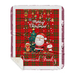 Personalized Gift Tartan Plaid Blanket Clan Drummond With Funny Santa Snowman Reindeer Merry Christmas Gift Sherpa Blanket, blue plaid sherpa blanket,blue tartan sherpa blanket,Buchan,buffalo plaid sherpa blanket,christmas sherpa blanket,Christmas Throw Blanket