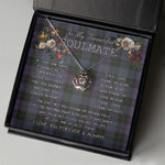 To My Beautiful Soulmate Necklace In Your Eyes I Have Found My Home Clan Clergy Purple Tartan Crown Pendant Necklace