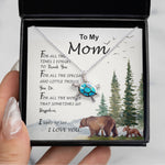 Opal Turtle Necklace - Mom Necklace, To My Mom I Love You To The Moon and Back Necklace, Gift For Mom Birthday Necklace