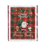 Personalized Gift Tartan Plaid Blanket Clan Princess Margaret With Funny Santa Snowman Reindeer Merry Christmas Fleece Blanket, Home Living Room, Plaid Blanket, Tartan Blanket, Scottish Blanket, Buffalo fleece blanket, Christmas Blanket-Recovered