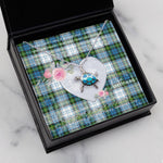 Sea Turtle Necklace Gift for My Beautiful Girlfriend Valentines Necklace Clan Campbell Dress Tartan Blue Turtle Necklace
