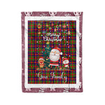 Personalized Gift Tartan Plaid Blanket Clan Gow With Funny Santa Snowman Reindeer Merry Christmas Fleece Blanket, Christmas Blanket, Plaid Blanket, Tartan Blanket,Scottish Blanket