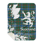 Sherpa Blanket - Tartan Blanket Thistle and Lion Scottish Clan Ogilvie Hunting Ancient Plaid Blanket, plaid sherpa blanket queen,purple sherpa blanket,queen sherpa blanket,queen size sherpa blanket,red sherpa blanket,scottish tartan blankets,sherpa blanket,sherpa christmas blanket