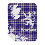 Sherpa Blanket - Tartan Blanket Thistle and Lion Scottish Clan Ochterlony Plaid Blanket, plaid sherpa blanket queen,purple sherpa blanket,queen sherpa blanket,queen size sherpa blanket,red sherpa blanket,scottish tartan blankets,sherpa blanket,sherpa christmas blanket