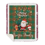 Personalized Gift Tartan Plaid Blanket Clan Menzies Green Ancient With Funny Santa Snowman Reindeer Merry Christmas Gift Sherpa Blanket, blue plaid sherpa blanket,blue tartan sherpa blanket,Buchan,buffalo plaid sherpa blanket,christmas sherpa blanket,Christmas Throw Blanket