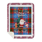 Personalized Gift Tartan Plaid Blanket Clan Newton With Funny Santa Snowman Reindeer Merry Christmas Gift Sherpa Blanket, blue plaid sherpa blanket,blue tartan sherpa blanket,Buchan,buffalo plaid sherpa blanket,christmas sherpa blanket,Christmas Throw Blanket