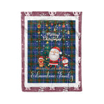 Personalized Gift Tartan Plaid Blanket Clan Edmonstone With Funny Santa Snowman Reindeer Merry Christmas Fleece Blanket, Home Living Room, Plaid Blanket, Tartan Blanket, Scottish Blanket, Buffalo fleece blanket, Christmas Blanket