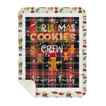 Personalized Gift Tartan Plaid Blanket Clan Norwegian With Christmas Cookie Baking Crew Christmas Gift Sherpa Blanket, tartan sherpa blanket,buffalo plaid sherpa blanket,christmas sherpa blanket,Christmas Throw Blanket,green plaid sherpa blanket,green sherpa blanket