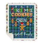 Personalized Gift Tartan Plaid Blanket Clan Campbell Of Cawdor Ancient With Christmas Cookie Baking Crew Christmas Gift Sherpa Blanket, tartan sherpa blanket,buffalo plaid sherpa blanket,christmas sherpa blanket,Christmas Throw Blanket,green plaid sherpa blanket,green sherpa blanket