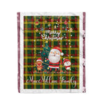 Personalized Gift Tartan Plaid Blanket Clan MacMillan With Funny Santa Snowman Reindeer Merry Christmas Fleece Blanket, Home Living Room, Plaid Blanket, Tartan Blanket, Scottish Blanket, Buffalo fleece blanket, Christmas Blanket