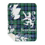 Sherpa Blanket - Tartan Blanket Thistle and Lion Scottish Clan Rose Hunting Ancient Plaid Blanket, plaid sherpa blanket queen,purple sherpa blanket,queen sherpa blanket,queen size sherpa blanket,red sherpa blanket,scottish tartan blankets,sherpa blanket,sherpa christmas blanket