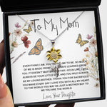 Sunflower Pendant Necklace - Mom Necklace Gift, You Are The World Necklace, Mother's Day Gift, Mother Daughter Neckalce