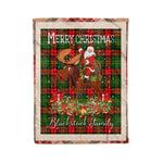 Personalized Gift Plaid Tartan Blanket Clan Blackstock With Moose Lover Xmas Gift Santa Riding Christmas Fleece Blanket