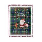Personalized Gift Tartan Plaid Blanket Clan Allison With Funny Santa Snowman Reindeer Merry Christmas Fleece Blanket, Home Living Room, Plaid Blanket, Tartan Blanket, Scottish Blanket, Buffalo fleece blanket, Christmas Blanket