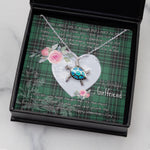 Sea Turtle Necklace Gift for My Beautiful Girlfriend Valentines Necklace Clan MacLean Tartan Blue Turtle Necklace