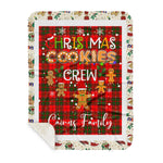 Personalized Gift Tartan Plaid Blanket Clan Cairns With Christmas Cookie Baking Crew Christmas Gift Sherpa Blanket, tartan sherpa blanket,buffalo plaid sherpa blanket,christmas sherpa blanket,Christmas Throw Blanket,green plaid sherpa blanket,green sherpa blanket